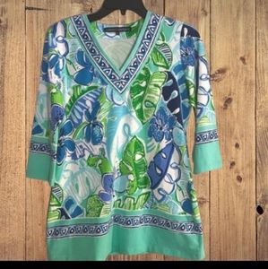 Barbara Erickson S summer print tunic shirt